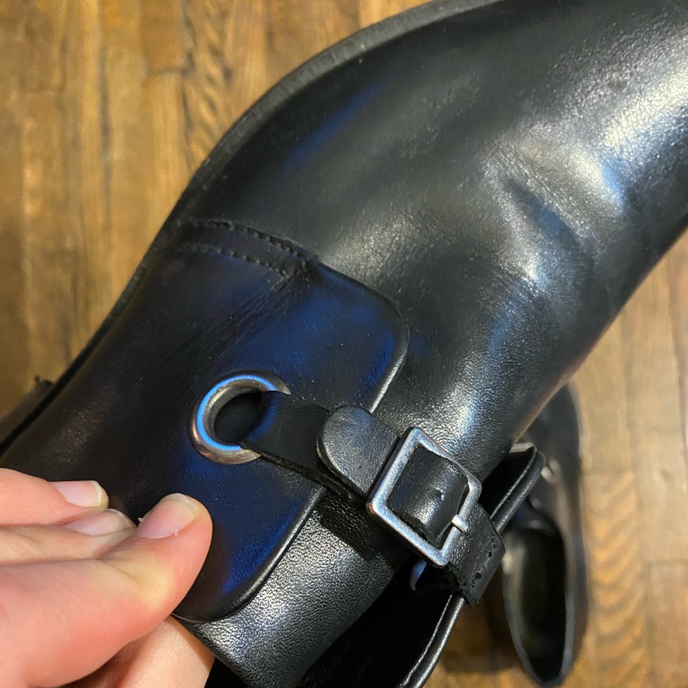 Top shop black leather brogue flats 41